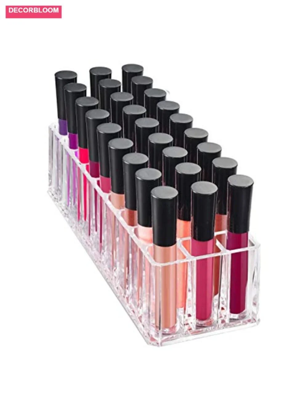27 Slot Acrylic Makeup Organizer Vanity Drawer Storage Clear Lipstick Holder